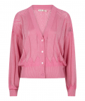 Gebreid vestje met glitterdraadje van het merk Esqualo met V-hals en knoopsluiting in de kleur roze.