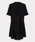 Seersucker jurk van Esqualo met korte mouwen in de kleur zwart.