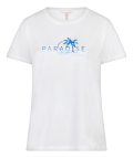 T-Shirt van het merk ESqualo met korte mouwen, ronde hals en blauwe paradise print.