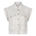 Kort tweed gilet van het merk Esqualo in de kleur off white.