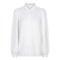 Seersucker blouse van het kerk Esqualo met lange mouwen in de kleur off white.
