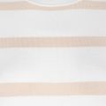 Gestreepte fijnbrei top met rond halsje, korte mouwen en aangesloten fit van het merk Esqualo in de kleur off white / sand.