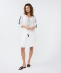 HS24.14233 Jurk met Geborduurde Details - Off White