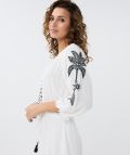 HS24.14233 Jurk met Geborduurde Details - Off White