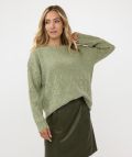 F24.18504 Sweater Melange - Moss Groen