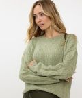 F24.18504 Sweater Melange - Moss Groen