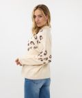 F24.27500 Pullover Animal Sequins - Beige