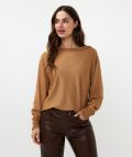 F24.31505 Sweater Batwing met Lurex - Caramel