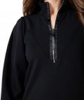 Jurkje van het merk Esqualo met lange mouwen en hoge hals met ritssluiting in de kleur zwart.