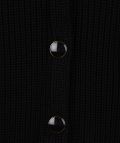 Ribgebreid kort vest van het merk Esqualo met polokraag en knoopsluiting in de kleur zwart.