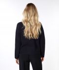 Pullover van het merk Esqualo met hoge hals, lange mouwen en knopen in de zij in de kleur zwart.