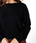 Basic fijngebreide trui met ronde hals en lange mouwen van het merk Esqualo.