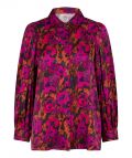Satinlook blouse met all-over bloemenprint van het merk Esqualo in de kleur roze.