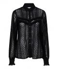 Kanten blouse met lange mouwen en ruches van het merk Esqualo in de kleur zwart.
