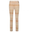 Jacquard broek met elastieken tailleband in de kleur ginger.