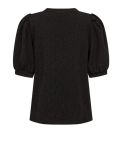 T-Shirt van het merk Freequent met ronde hals en korte pofmouwen in de kleur in de zwart.
