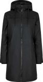 Regenjas met capuchon en ritssluiting van het merk Freequent in de kleur zwart.