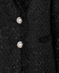 Blazer van het merk Freequent met structuur, een reverskraag en sierlijke zakken in de kleur zwart.