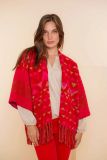 Poncho met print rood van Geisha
