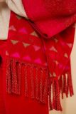 Poncho met 3/4 mouwe en franjes rood