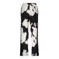 Wijde broek met elastieken tailleband en bloemenprint van het merk Geisha in de kleur zwart/off white.