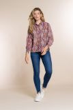 Oversized blouse met lange mouw en grafische print in de kleur pink/blue.