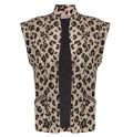 Doorgestikt gilet zonder sluiting van het merk Geisha met all-over leopard print in de kleur zand.