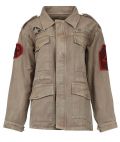 Jacket met rechte fit, zakken, knoopsluiting en diverse applicaties in de kleur zand.