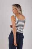 NKS06002 Juba Singlet Stripe - Off White/Navy