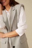 Jersey blousetop van het merk Yaya met kraag, V-hals, lange mouwen en plooidetail in de kleur pure white.