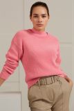 Chenille sweater met ronde hals van Yaya in de kleur roze.