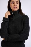 01-000389-409 Boucle Trui met Ritsje - Antraciet