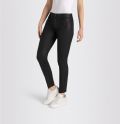 Skinny coated broek van het merk Mac met zakken met ritsjes in de kleur zwart.
