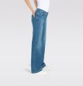 Blauwe jeans met 5-pockets en een wijde pijp in de kleur Mac.