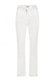 High waist casual broek in de kleur off white met strikriem.