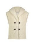 Faux bonten gilet van het merk Fabienne Chapot met reverskraag en knoopsluiting in de kleur off white.