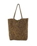 Leopard print suede tas met lange hengsels van het merk Teatro.