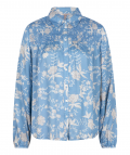 Blouse met bloemenprint van het merk Esqualo met gesmockte details, lange mouwen, blousekraag en knoopsluiting in de kleur blauw.