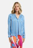 Blauw gestreepte blouse met lange mouwen van het merk Milano.