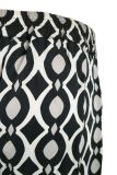 Broek van het merk Emily van den Bergh met all-over print, elastieken tailleband en rechte, wijde pijpen in de kleur zwart.