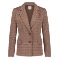 Jacquard blazer met print, klepzakken en twee knopen in de kleur dusty pink.