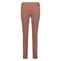 Jacquard broek met print met aangesloten fit en omslag in de kleur dusty pink.