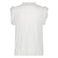 Mouwloze blouse van het merk Nukus met ruches en gesmockte details in de kleur off white.