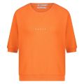 Pullover met halve mouwen en geribde boorden van het merk Nukus in de kleur oranje.