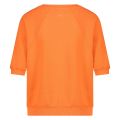 Pullover met halve mouwen en geribde boorden van het merk Nukus in de kleur oranje.