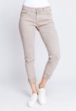 Skinny fit broek met used look en 7/8 lengte van het merk Zhrill in de kleur olive.