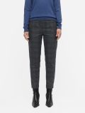 Geruite broek met elastiesche taille van het merk Object in de kleur grey/bijou blue/black.