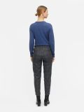 Geruite broek met elastiesche taille van het merk Object in de kleur grey/bijou blue/black.