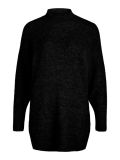 Lange gebreide trui met hoge hals en lange mouwen van het merk Object in de kleur zwart.