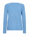 Blauwe pullover van Freequent met V-hals en lange mouwen.